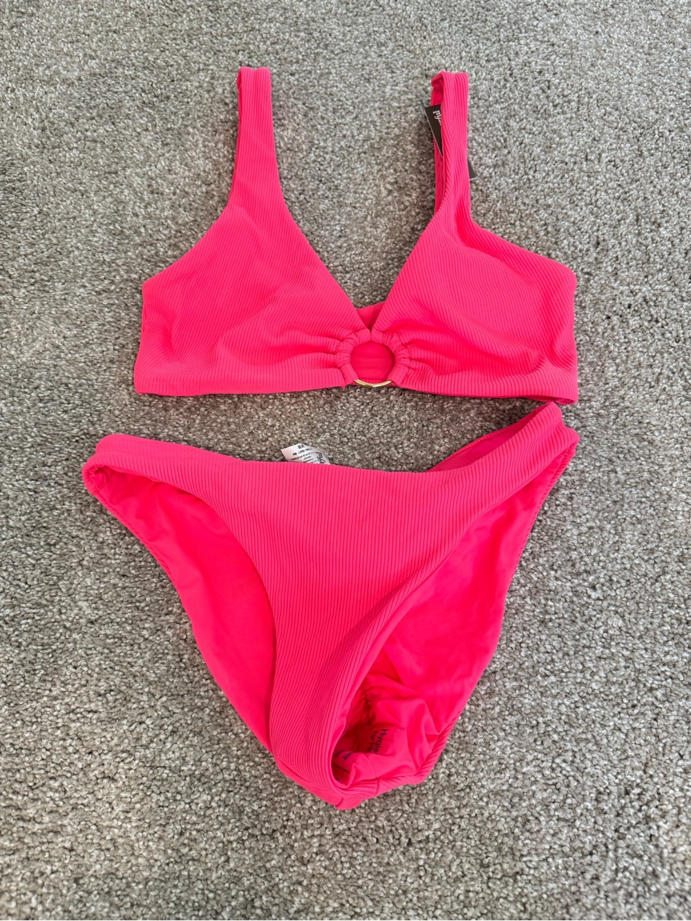 Summerful Ribbed Ring-Front Bikini Set
